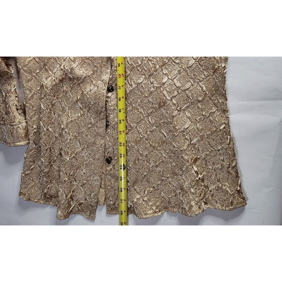 Gold Blouse Jennifer Lloyd XL Long Sleeve Button-Up party office new years - Picture 7 of 7